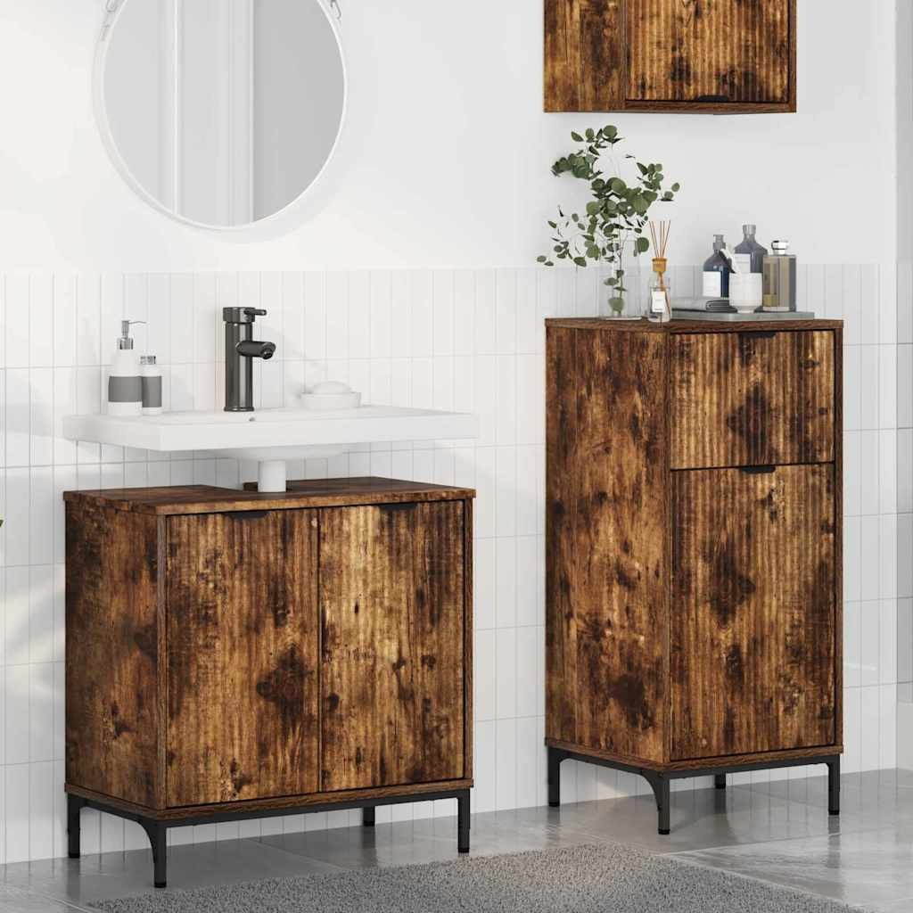 vidaXL Zestaw mebli łazienkowych 2 pcs Wędzony dąb 39.5 x 36 x 88 cm