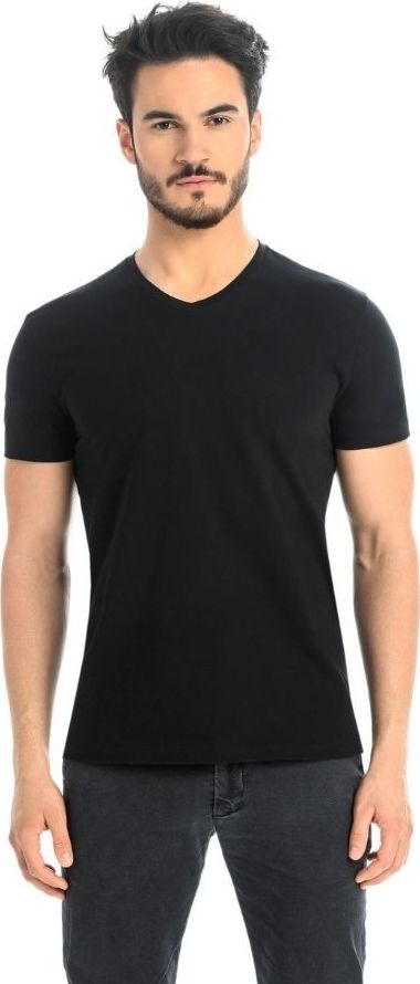 Teyli T-shirt męski bawełniany Dany V czarny Czarny 3XL