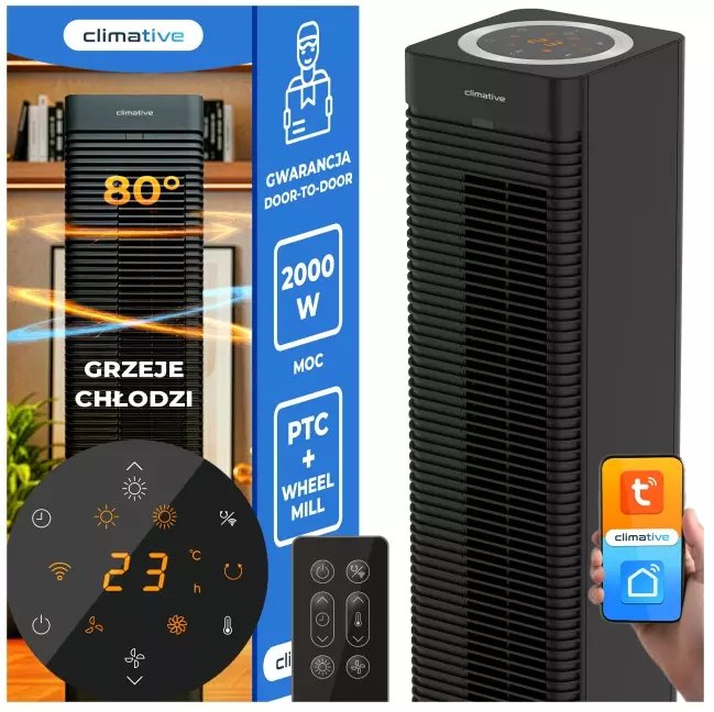 Wentylator kolumnowy Climative CoolHeat THF-2000 WiFi z funkcją grzania