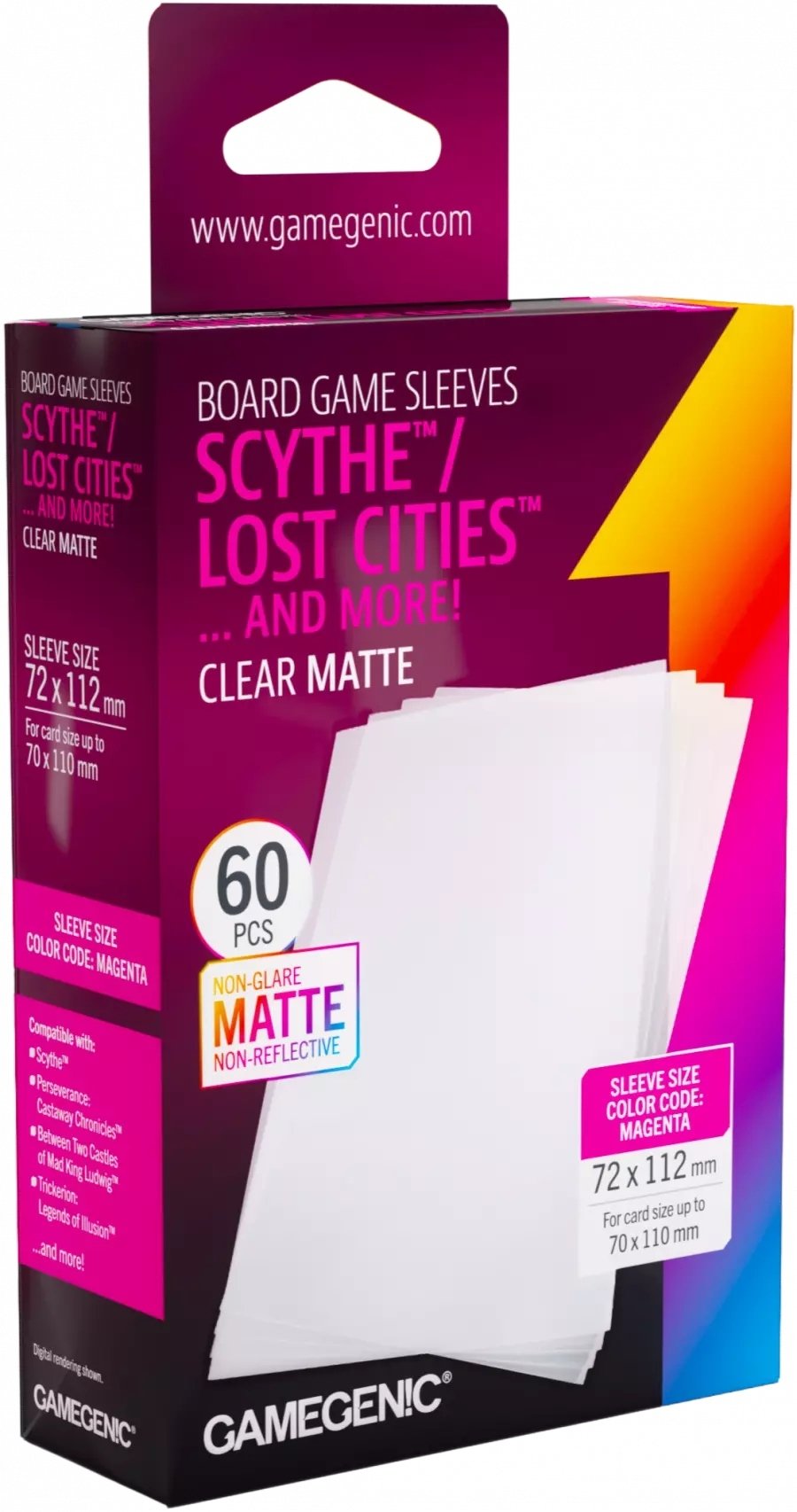 Gamegenic : Board Game Sleeves - Scythe (72x112 mm) - Clear Matte - 60 sztuk (2027302)