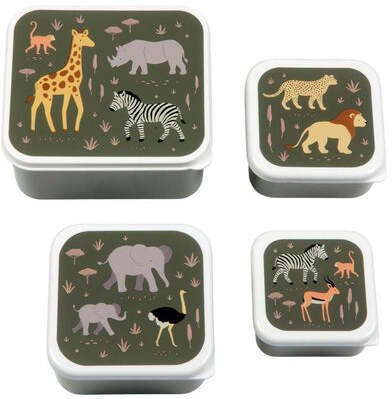 A Little Lovely Company Lunchboxy dla dzieci SAVANNA