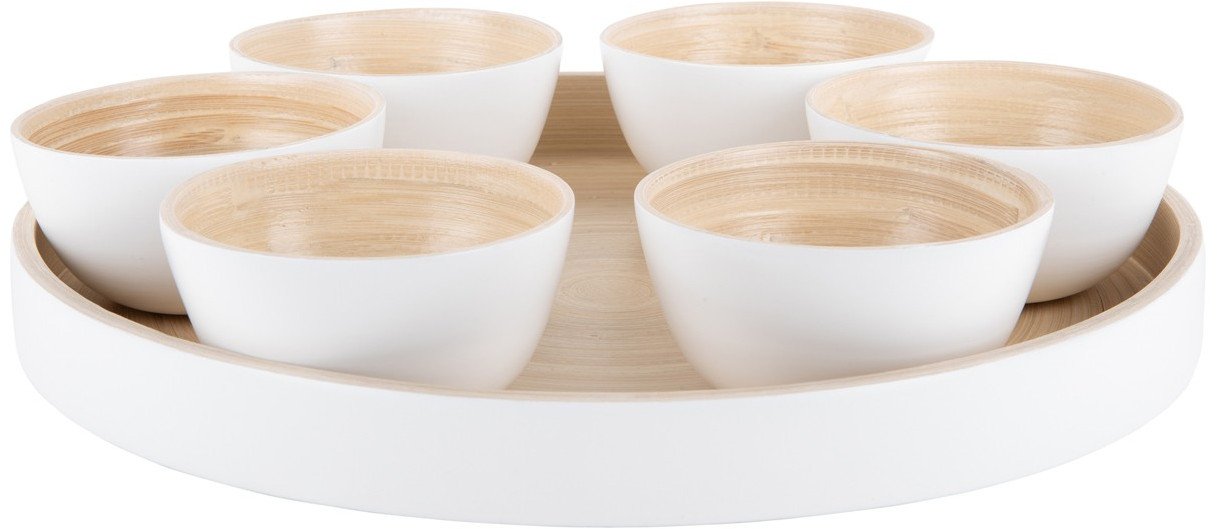 Miseczki na przekąski PURO 6 sztuk + taca