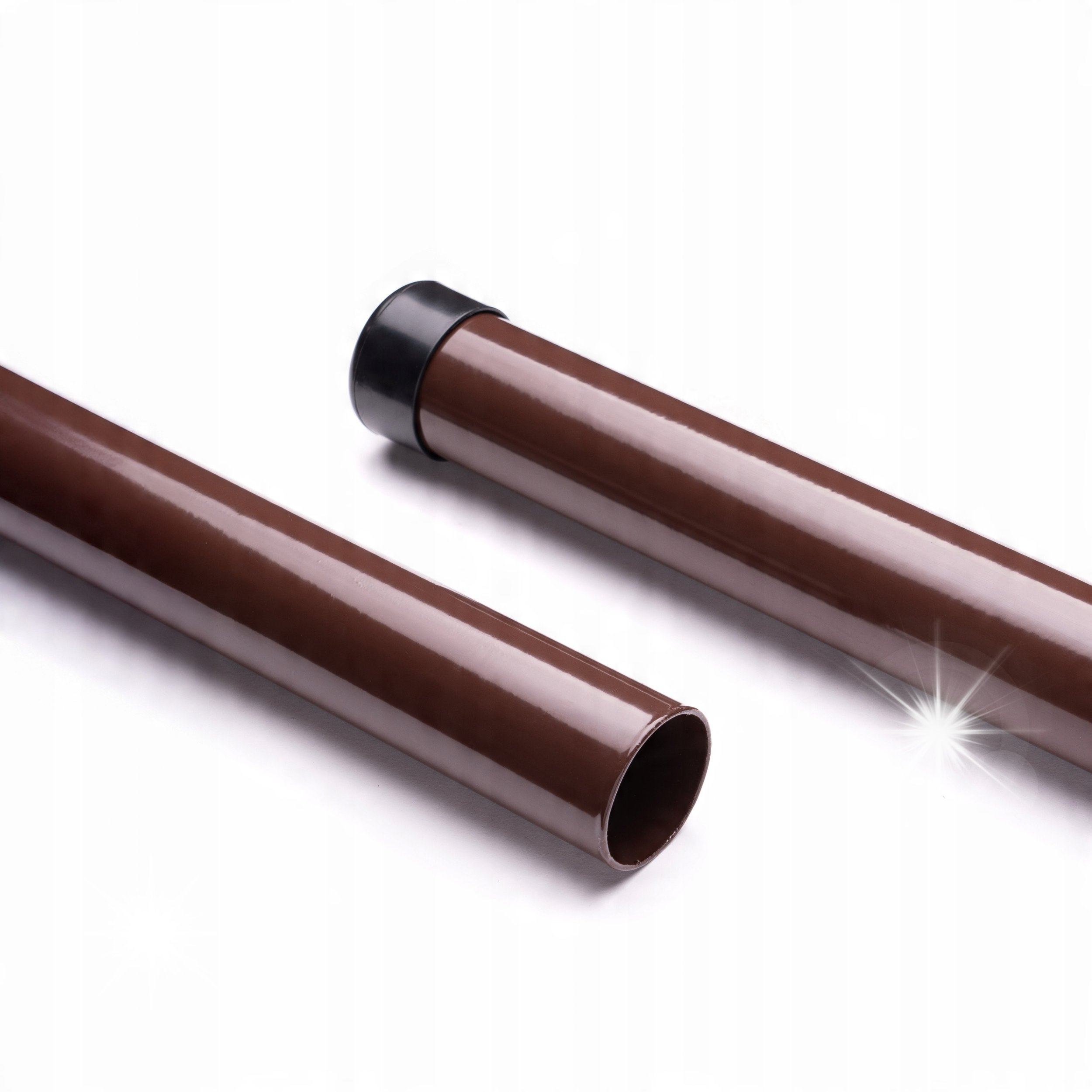Cavatorta SŁUPKI ogrodzeniowe do SIATKI okrągłe fi 48x1,5mm wys 2m BRĄZ pakiet 8szt