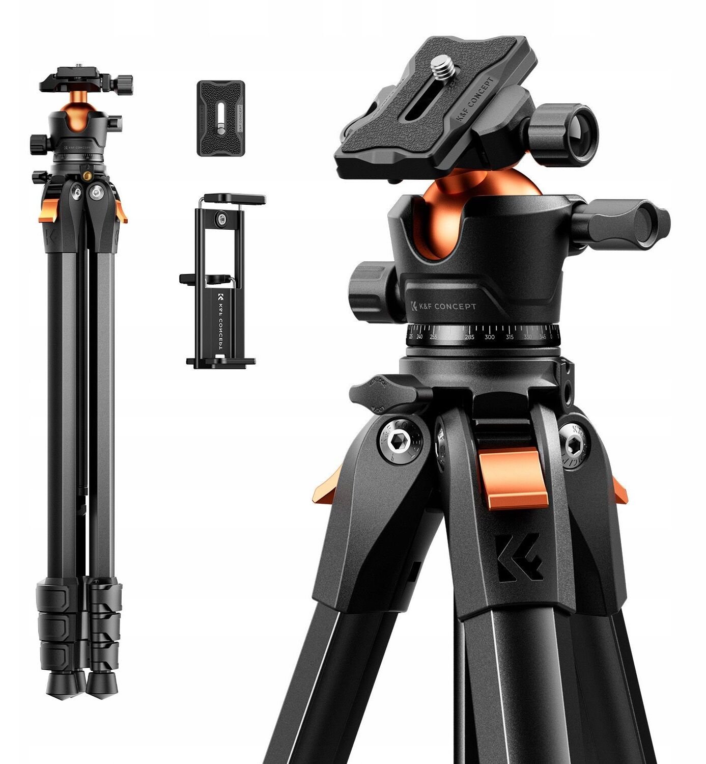 Statyw Kf Statyw Foto Video 172cm 10kg Arca-swiss Głowica 3d K&f Do Telefonu Tabletu Aparatu / Kf09.173