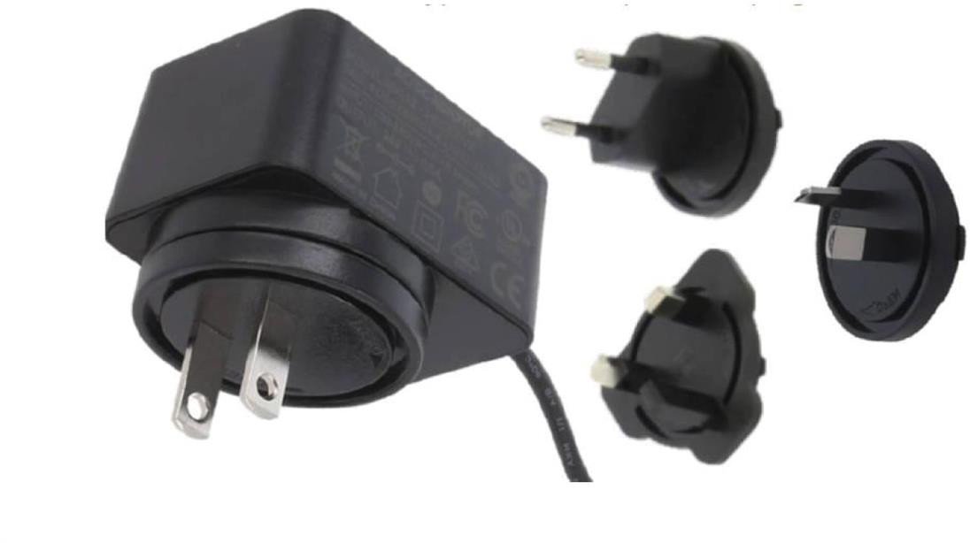 POS(B) 24V/0.5A/12W czarny, adapter horyzontalny, wtyk AC: EU/US/UK/AU. wtyk DC:2.1/5.5(+)