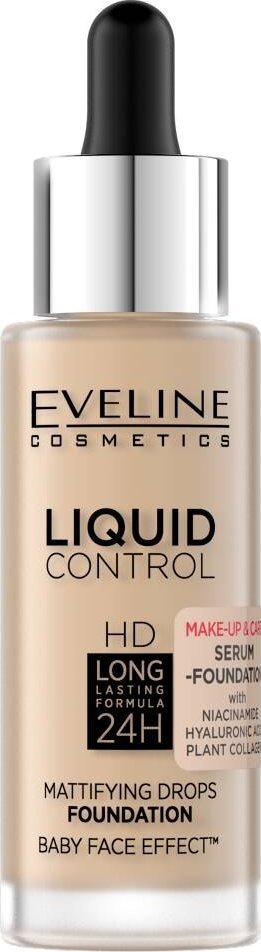 Eveline Eveline Liquid Control HD matujący podkład do twarzy z niacynamidem 015 Light Vanilla 32ml