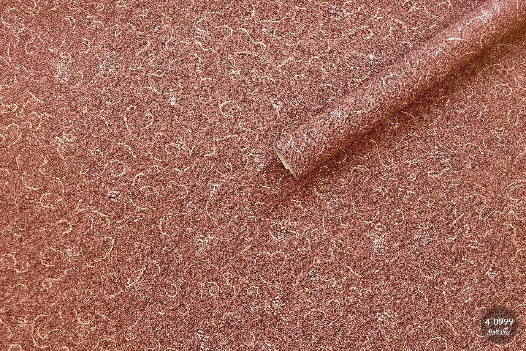 MallDeco TAPETA WINYLOWA MODEL LUIZELLA CZERWONO-BRĄZOWA
