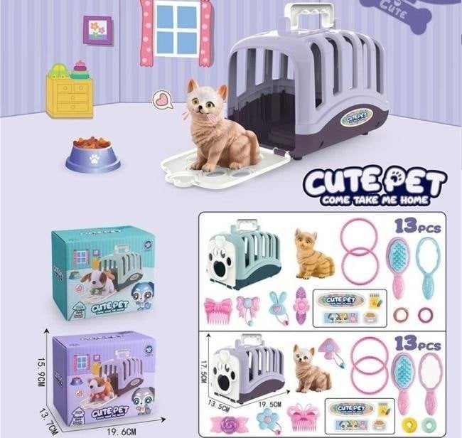 Pojemnik z kotem i akcesoriami