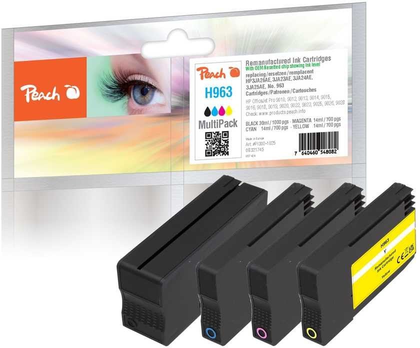 Peach Patrone HP Nr.963 MultiPack OEM reset bk,m,c,y remanufactured