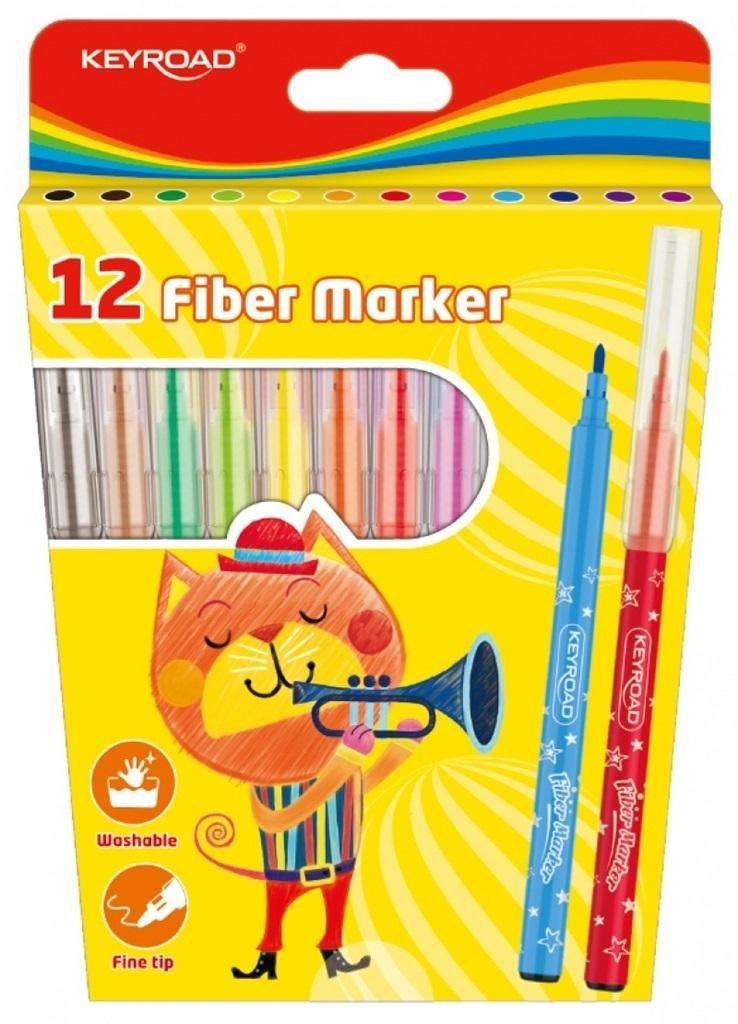 Keyroad Flamastry Fiber Marker 12szt