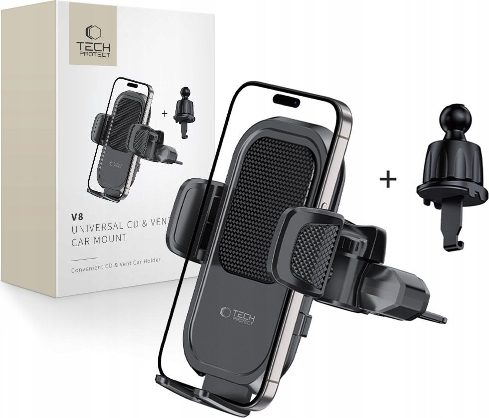 TECH-PROTECT V8 UNIVERSAL CD & VENT CAR MOUNT BLACK