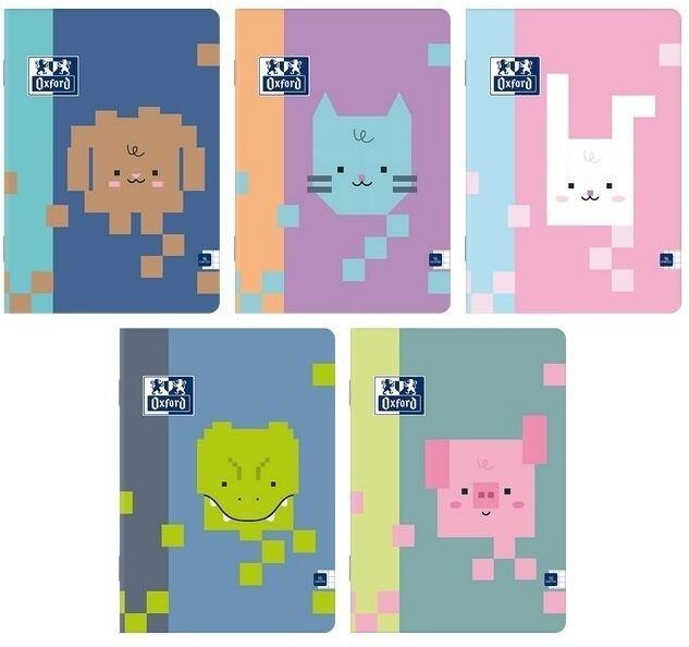 Oxford Zeszyt A5/16K kratka Zoo Blocks (10szt) OXFORD