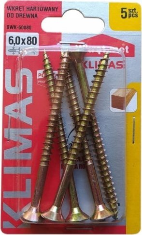 Wkręt-met Wkręty hartowane do drewna 6x80mm 5szt PZ3 złote