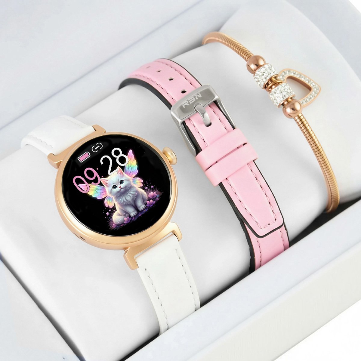 Smartwatch Rubicon Zestaw dziecięcy zegarek SMARTWATCH Rubicon AMOLED F21 + bransoletka