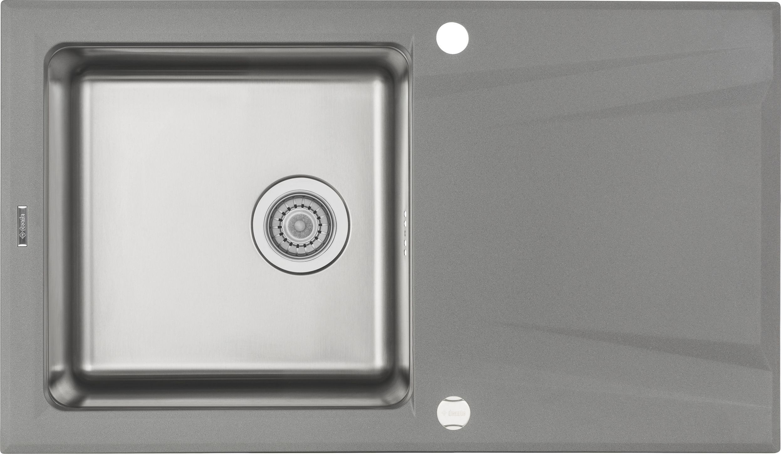 Zlewozmywak Deante . PRIME SZARY METALIK GRANITO-STAL 860x500x220 3,5" + OSPRZĘT SPACE SAVERS