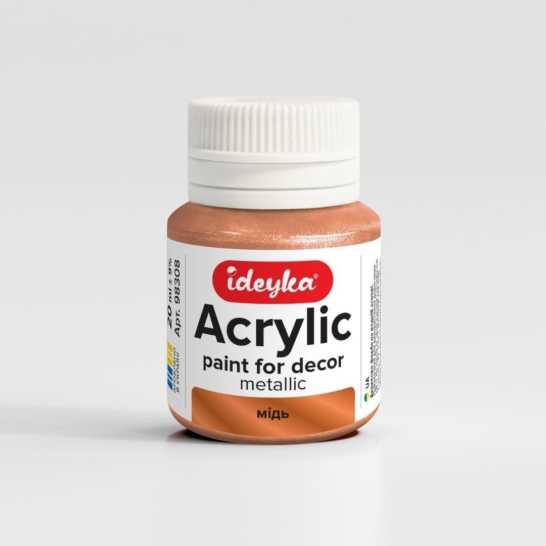 Ideyka Farba akrylowa metaliczna miedź 20ml