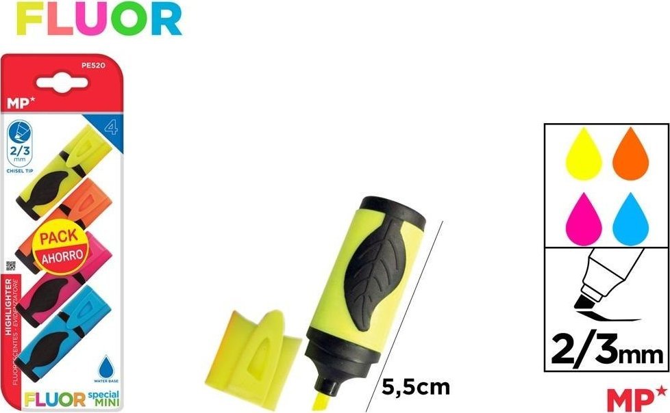 Apli Kids Zakreślacz fluorescencyjny mini 4 kolory
