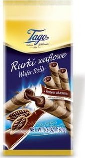 Tago TAGO RURKI WAFLOWE Z KREMEM O SMAKU KAKAOWYM 150G