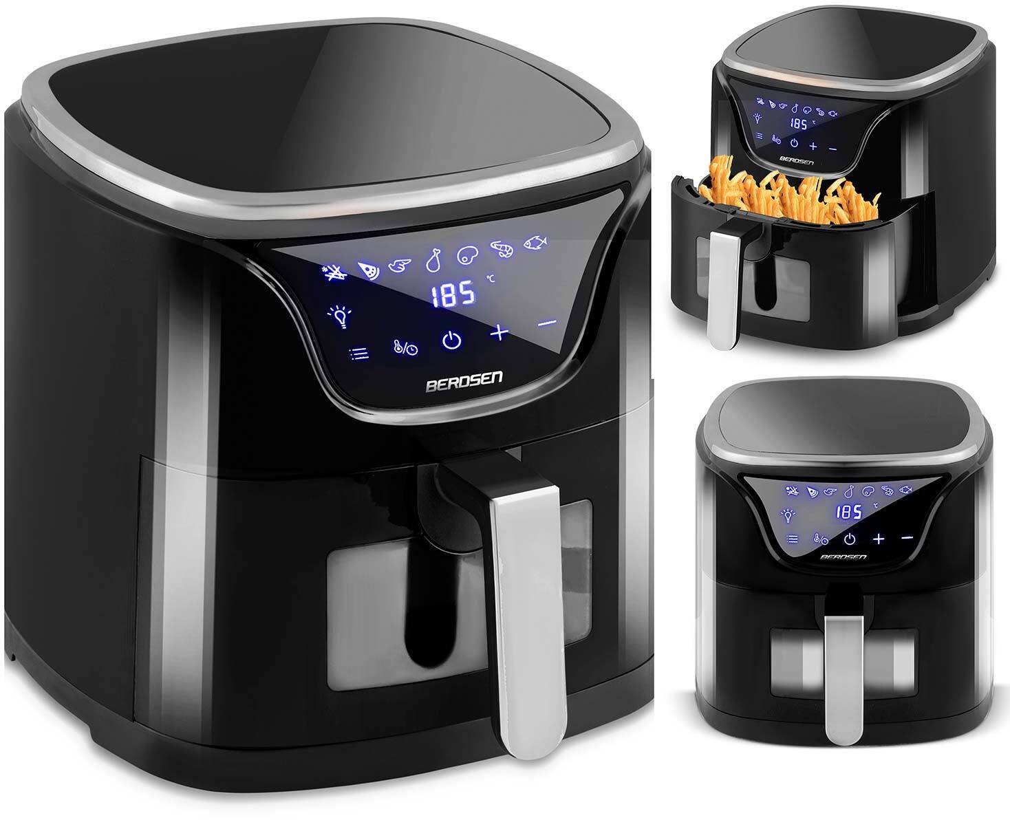 Frytkownica beztłuszczowa Berdsen Air fryer BD-652 czarno-srebrna
