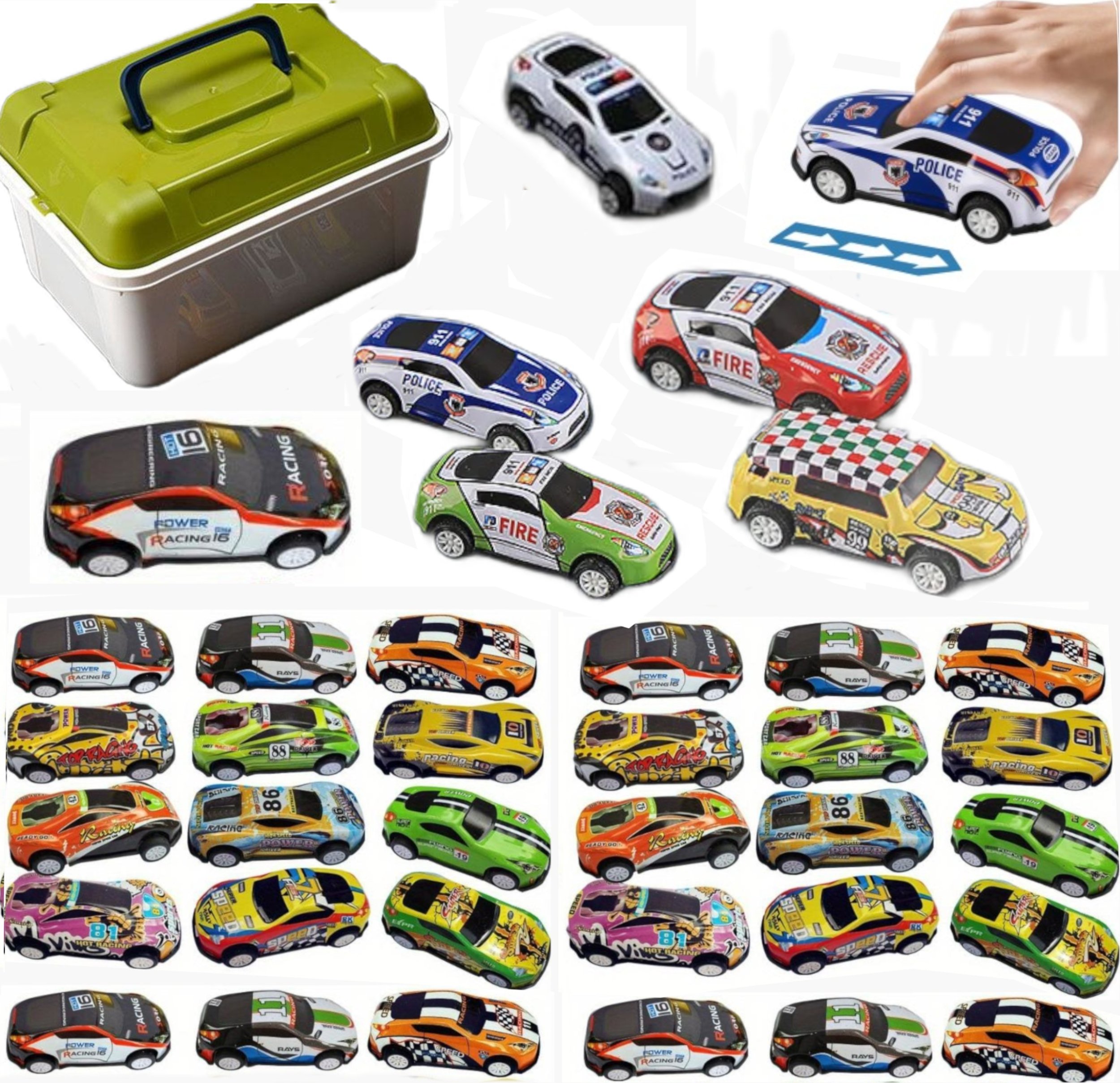 LUXMA Resoraki samochody wyścigowe pojazdy walizka zestaw 30 sztuk 1122-12B