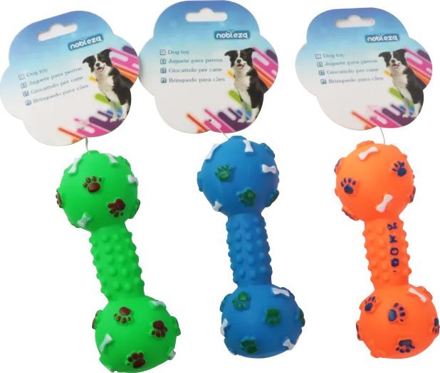 Nobleza Piszcząca winylowa zabawka w kształcie hantla dla psa Piszcząca winylowa zabawka w kształcie hantla dla psa