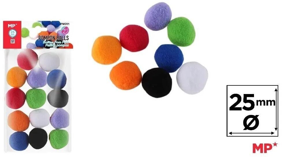 Ikonka Kulki z gąbki kolorowe 25mm (8435250941834)