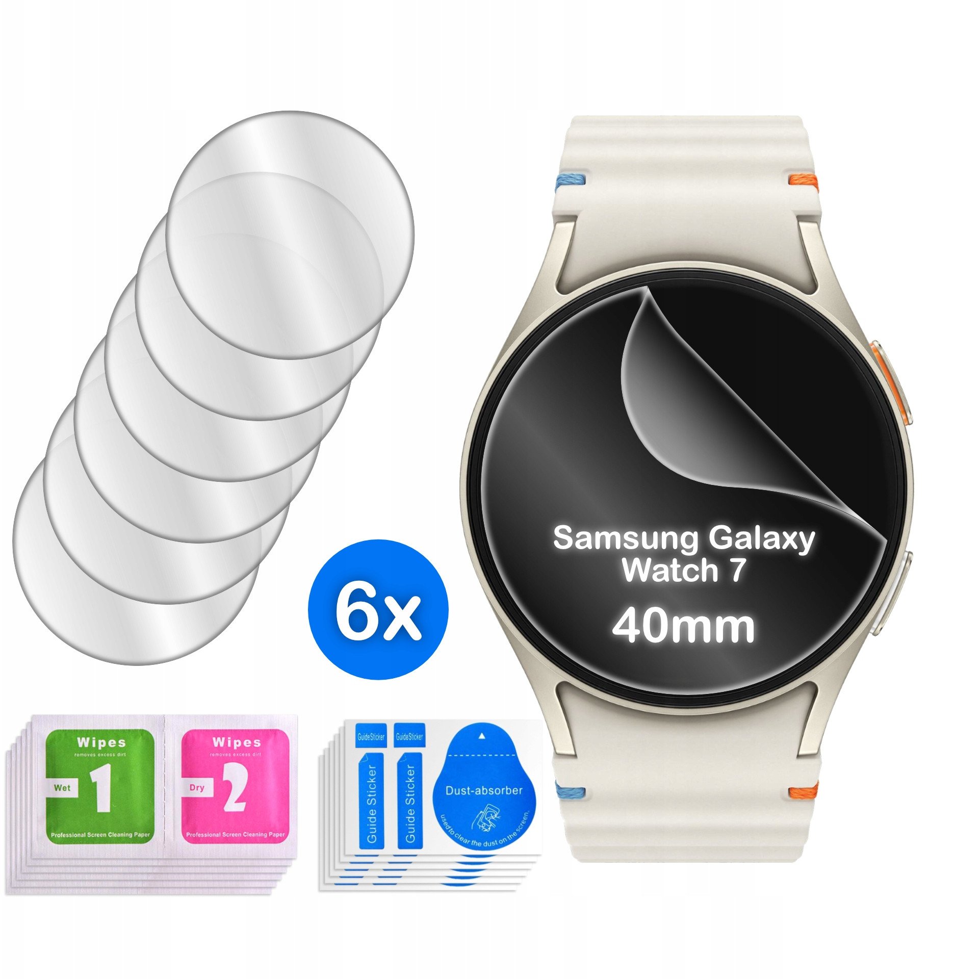 krainaGSM FOLIA do Samsung Galaxy Watch 7 40mm na ekran 6 sztuk
