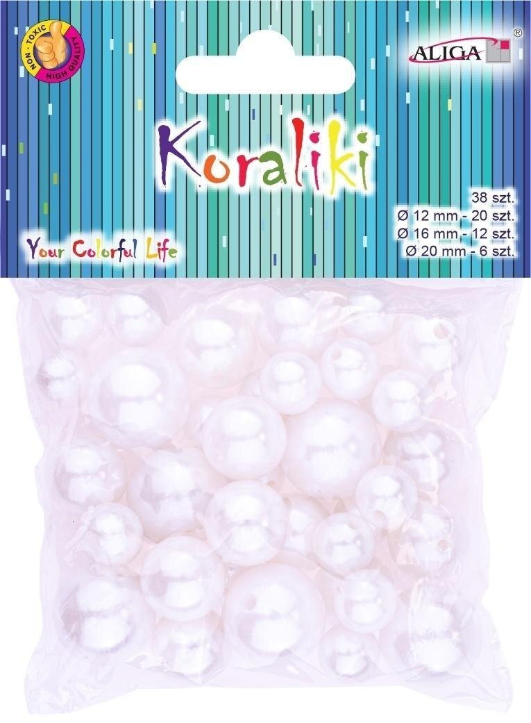 Aliga Koraliki plastikowe perłowe 38szt