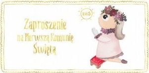 HENRY Zaproszenie - Komunia dziewczynka złoty (10 szt.)