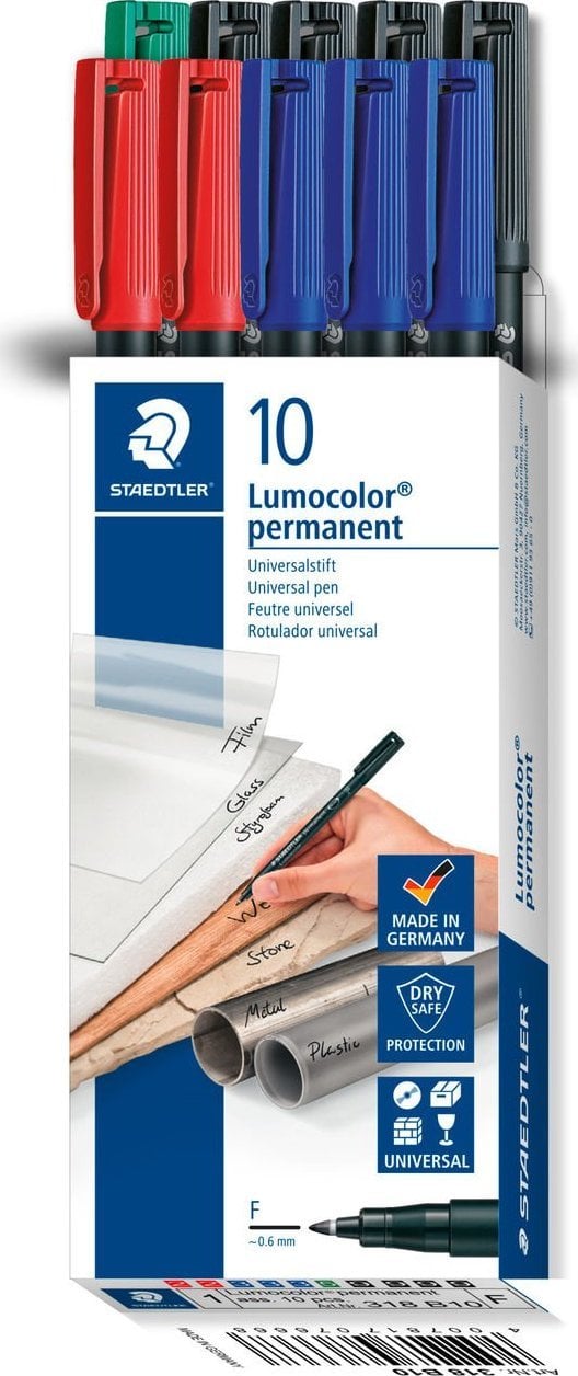 Фото - Фломастер STAEDTLER Universalstift Lumocolor F perm 10St,Faltschachtel 