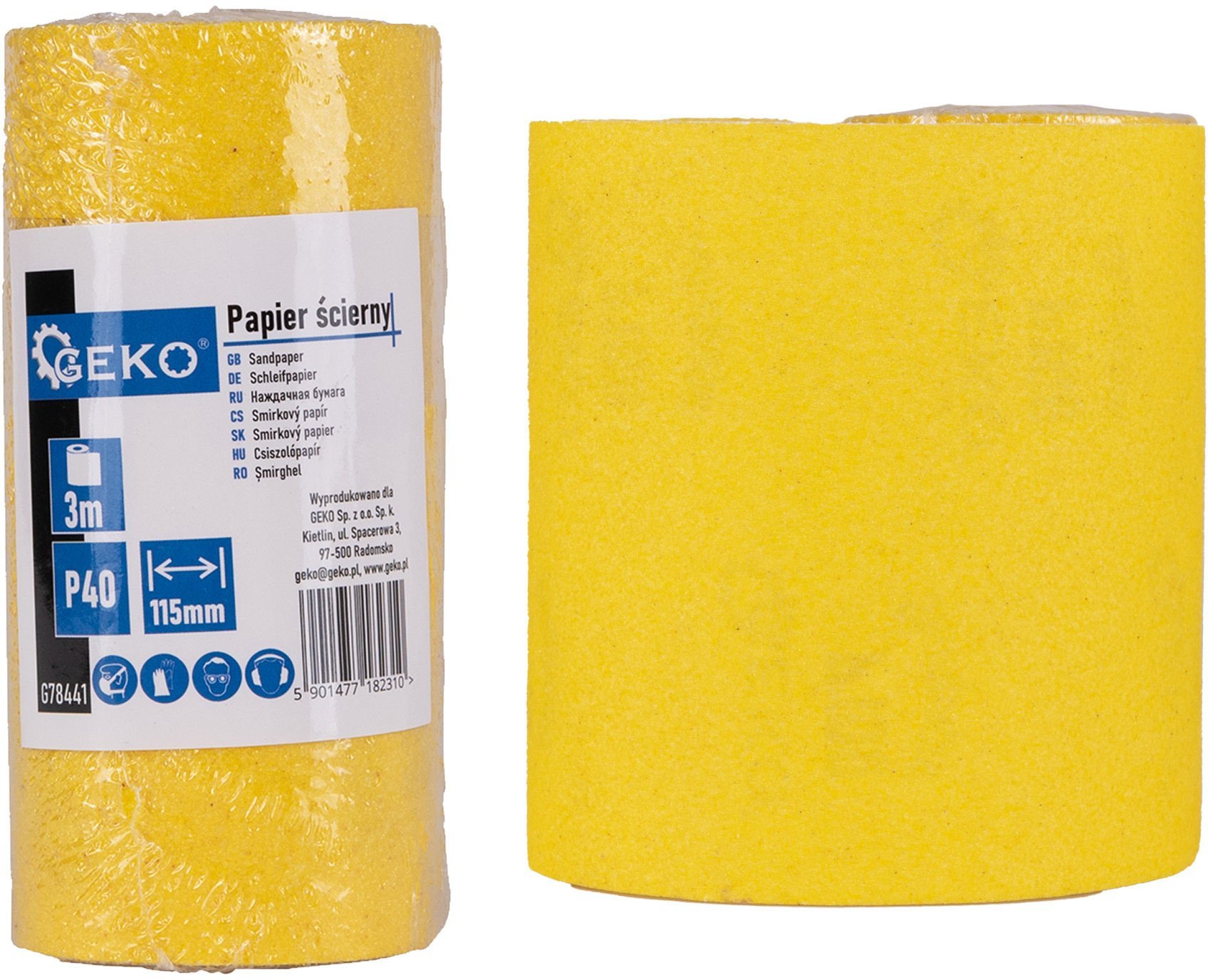 Geko Papier ścierny – rolka 115mm x 3m P40 (100)