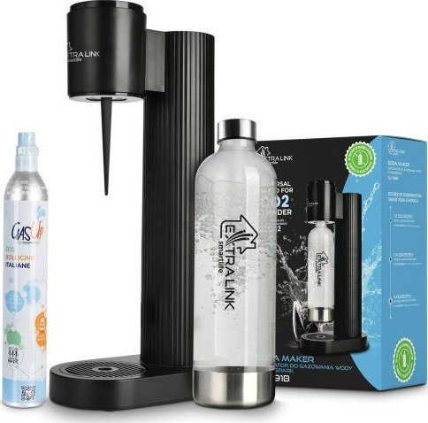 ExtraLink Extralink Smart Life | Zestaw | Saturator Hydrospark Czarny SJ-191B + Butelka 1L + Cylinder CO2 425g