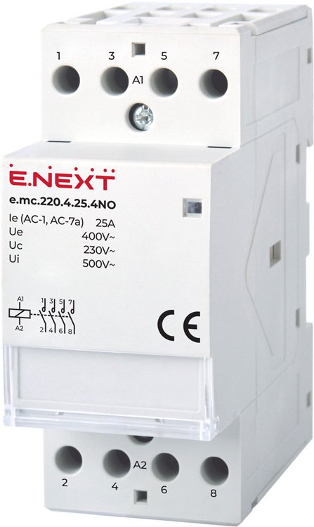 E.NEXT Stycznik modułowy E.MC.220.4.25.4NO 4P 25A 4NO