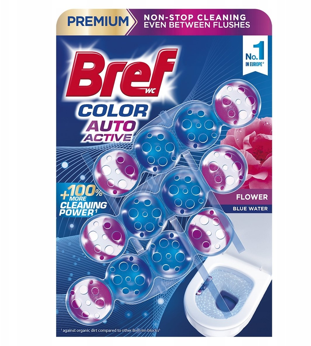 Bref Kulki myjąco-zapachowe do toalet BREF Color Auto Active Flower 3x50g