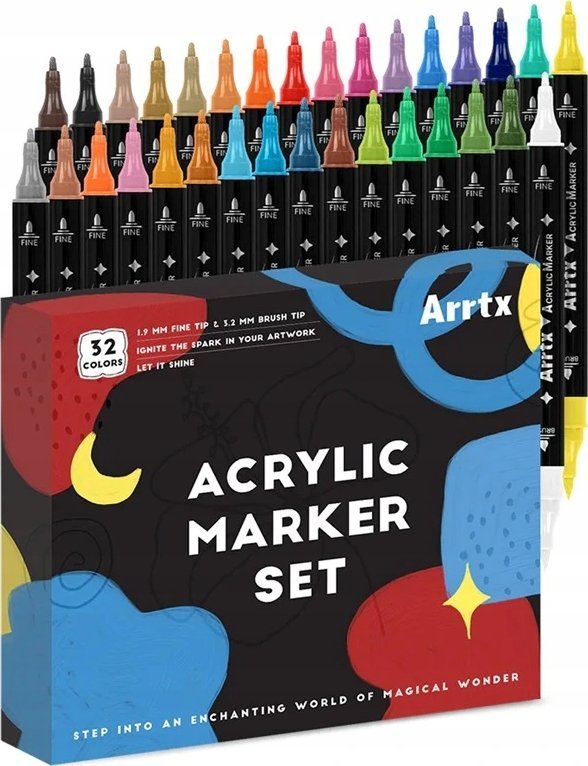 ARRTX Markery akrylowe - flamastry, 32 kolorów