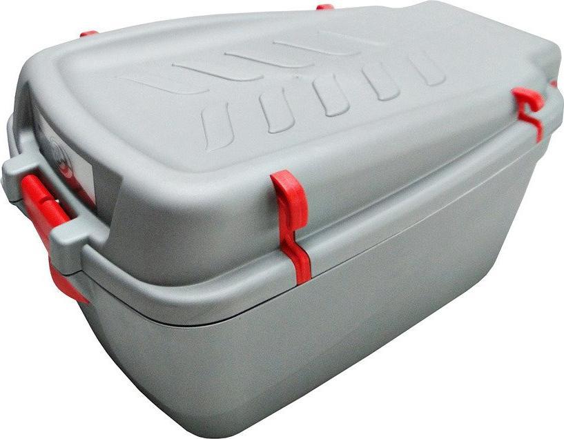 Cargo Kufer na bagażnik CARGO duży srebrny-uchwyty czerwone Uniwersalny