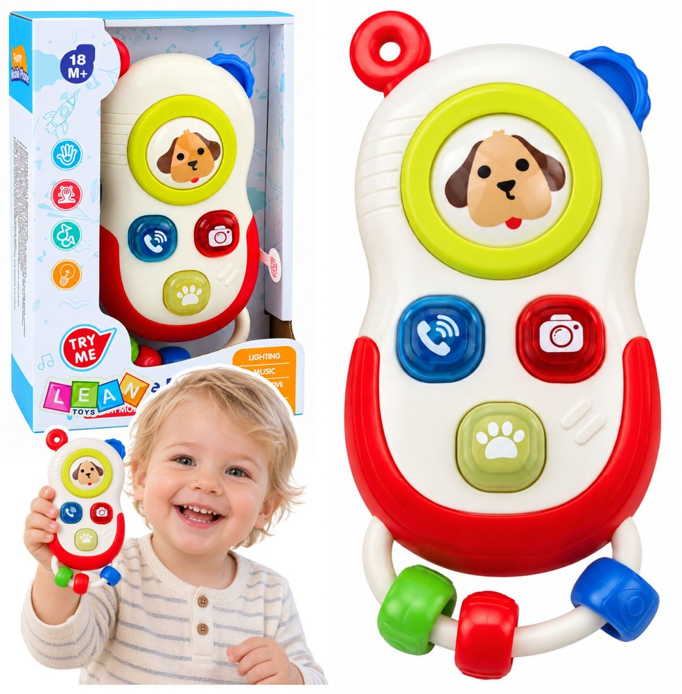 LeanToys Telefon Interaktywny Dla Malucha Ruchome Elementy Światła Dźwięki