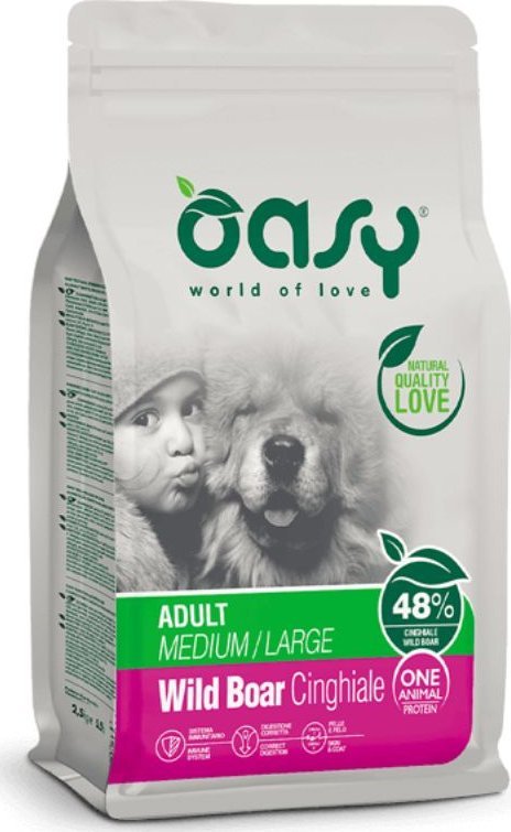 Oasy OASY - Karma dla psa 12kg Adult Medium dzik