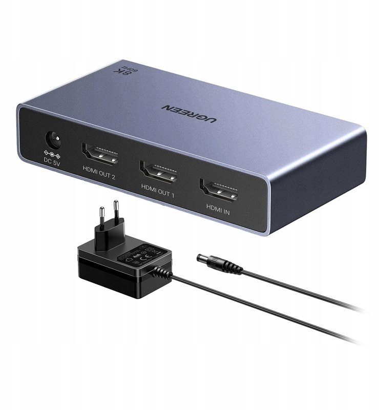 Ugreen Rozdzielacz HDMI Ugreen CM694 1x2, 8K, 60Hz (czarny)
