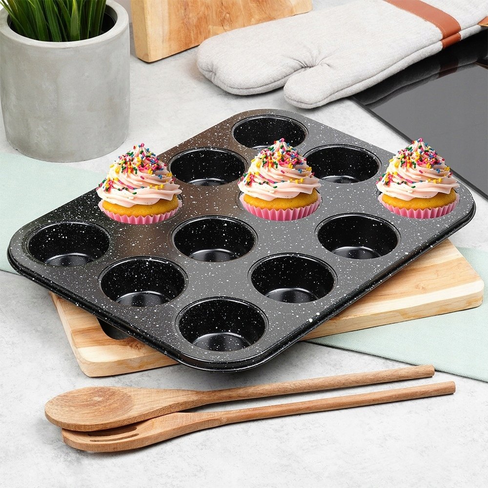 Vilde FORMA BLACHA DO 12 MUFFINEK BABECZEK BABECZKI GRANITOWA 35X26.5CM VILDE 279014