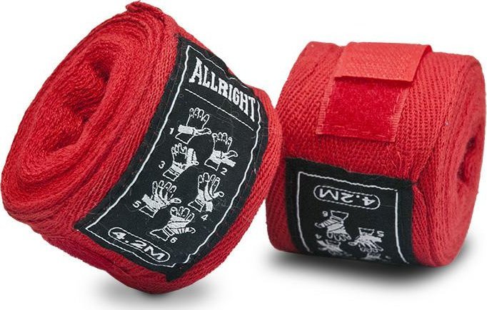Allright BANDAŻ BOKSERSKI ALLRIGHT 4,2m czerwony