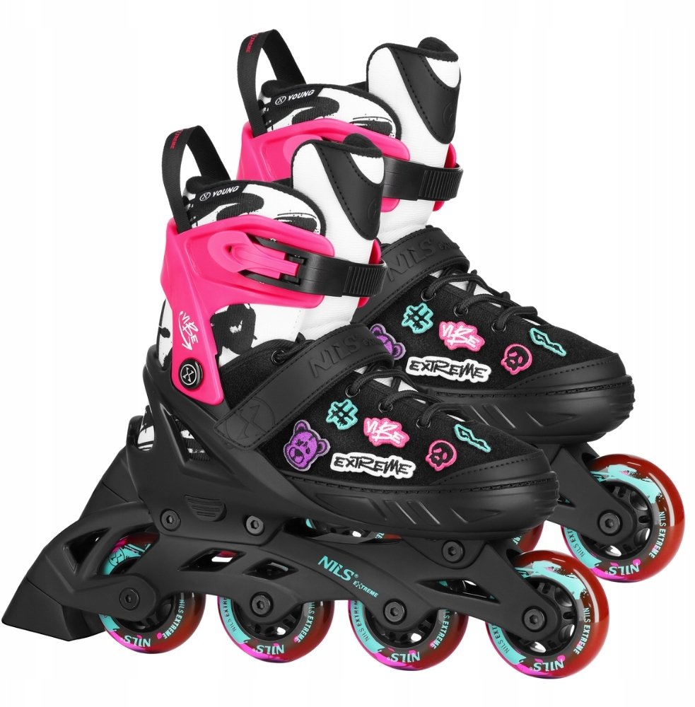 NA2053A ŁYŻWOROLKI VIBE RÓŻOWE ROZM. S(33-36) NILS EXTREME