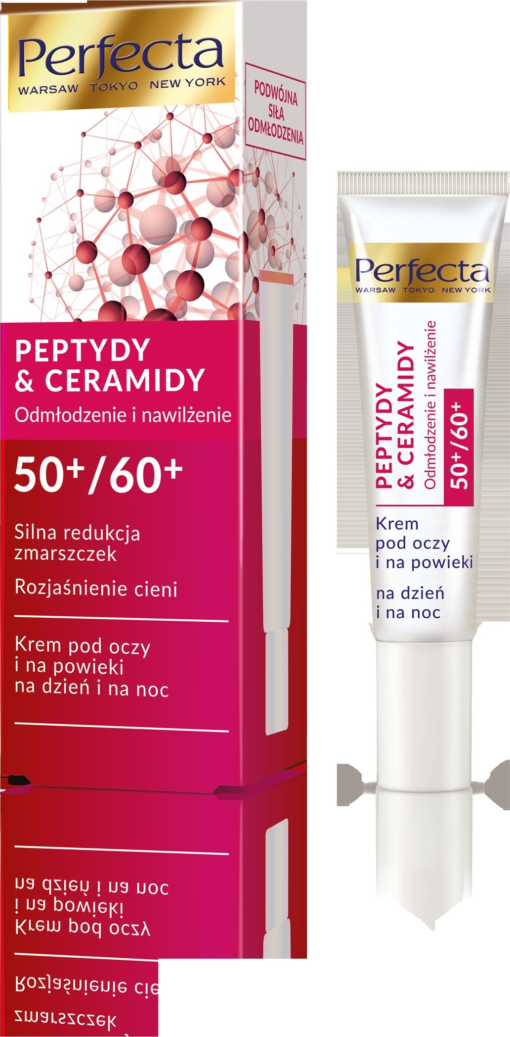 Perfecta Peptydy & Ceramidy 50+ /60+ Krem pod oczy Silna Redukcja zmarszczek i rozjaśnienie 15ml