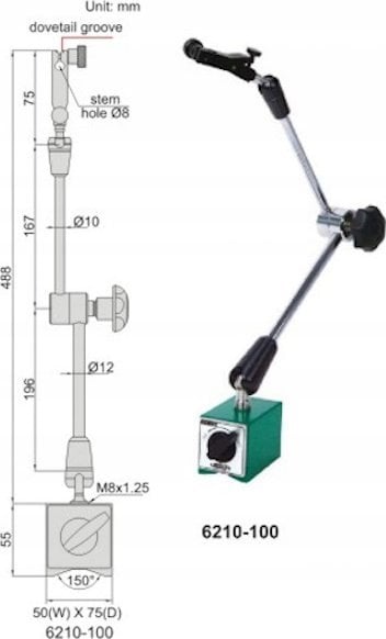 Insize PODSTAWA MAGNET L=500