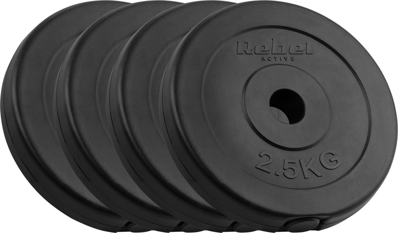 Rebel Active Zestaw obciążeń bitumicznych 4x2.5kg, otwór 31mm, talerz klasyczny, REBEL ACTIVE