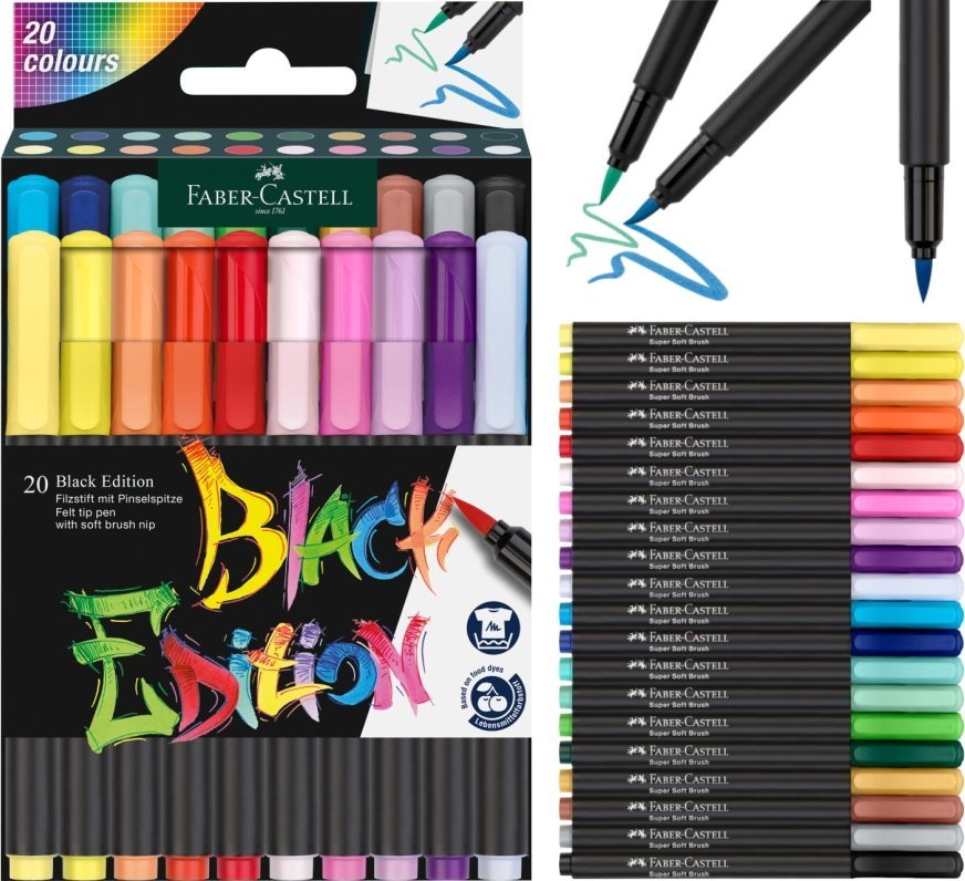 Pisaki p?dzelkowe Black Edition 20 kolor?w