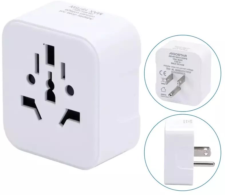 Aigostar Adapter podróżny przejście wtyk USA gniazdo USA UK GB CHINY AC 230V