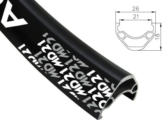 Alexrims Obręcz mtb ALEXRIMS MD21 27.5"x36otw. Tubeless Ready H.tarczowy kapslowana czarna