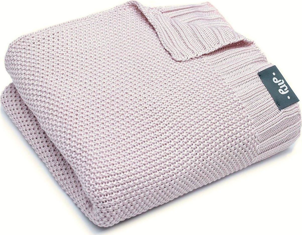 Pulp , Bambusowy Kocyk Dziany z Jonami Srebra Pudrowy róż 75cm x 90cm