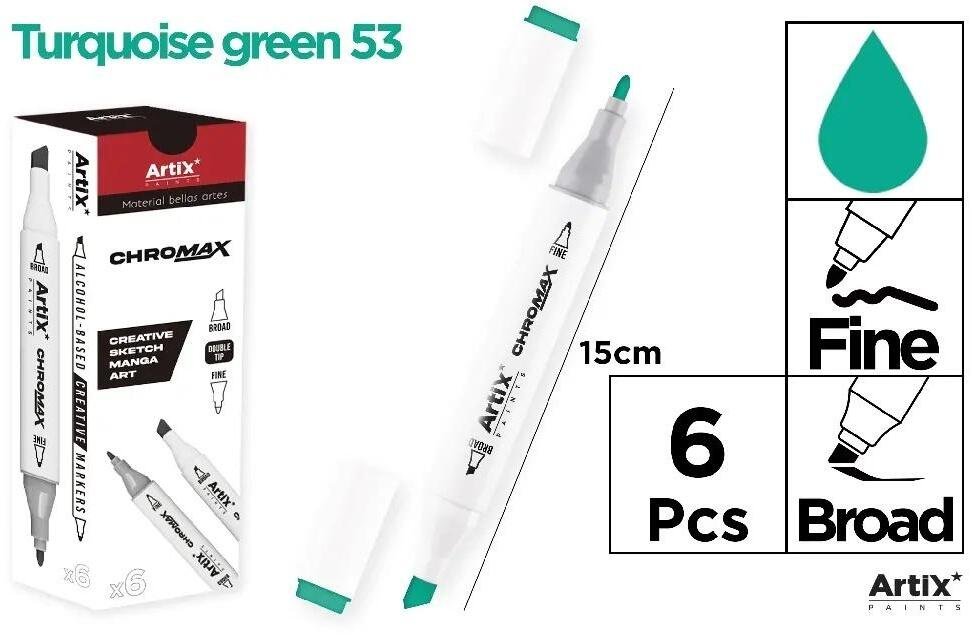 Marker Chromax z 2 końcówk. green 53 (6szt)
